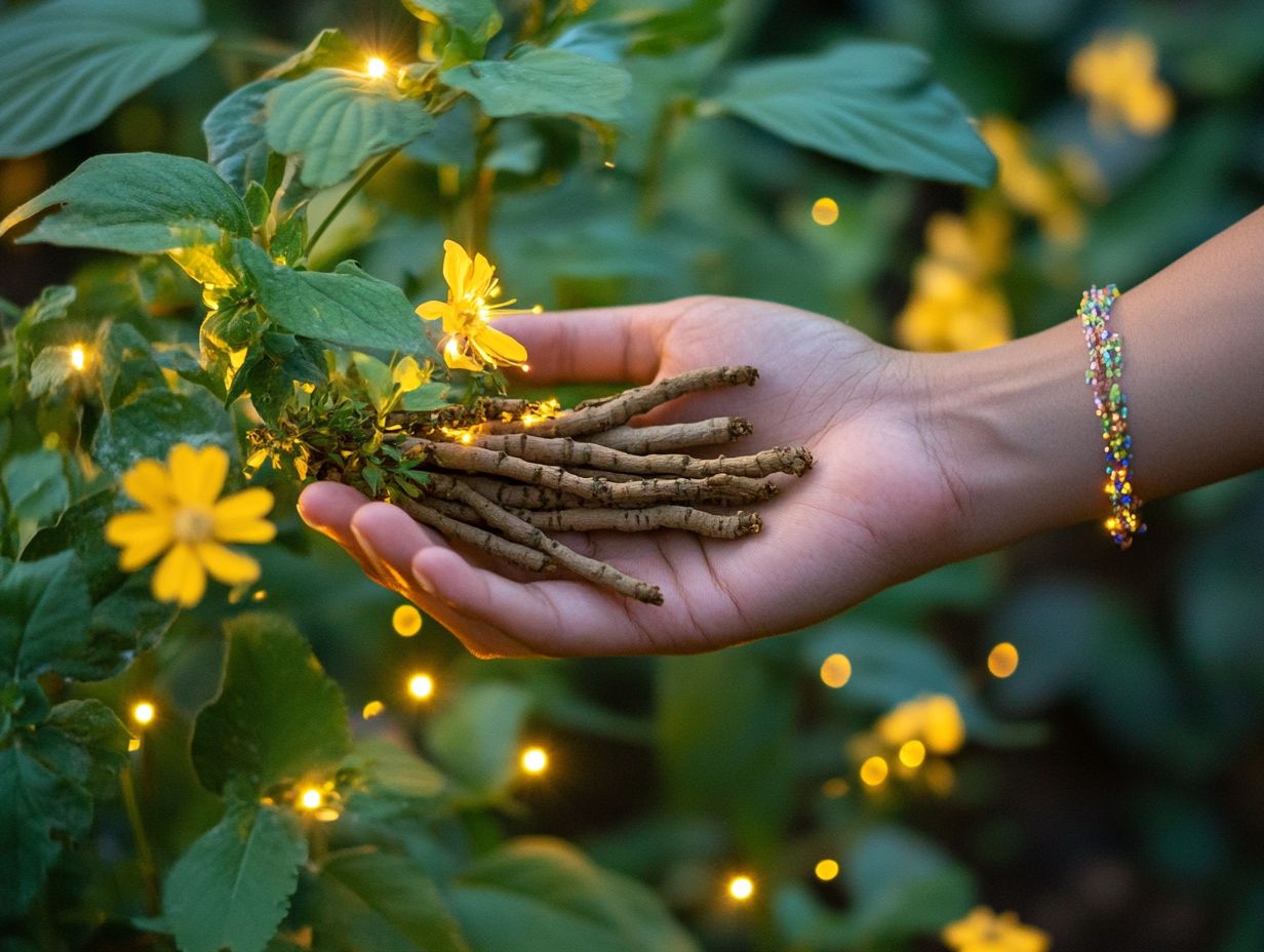 What are the spiritual and therapeutic properties of ashwagandha?
Ashwagandha is believed to have grounding, calming, and protective properties. With its adaptogen effects, it is often used in meditation and spiritual practices to promote inner peace, balance, and connection to the divine, which can aid in reducing cortisol levels and stress.
Can ashwagandha be used for healing purposes and health conditions?
Yes, ashwagandha is known for its physical health benefits such as boosting immunity, reducing stress and anxiety, and promoting better sleep. It is also being studied in clinical trials for its potential therapeutic effects on cognitive disorders, depression, and inflammation. It can also be used in healing spells and rituals to aid in recovery from illness or injury.
How does ashwagandha work in magick and traditional medicine?
Ashwagandha is believed to work by harnessing its energetic and vibrational properties to align with the intention of the spell or ritual. As an adaptogen, it is also thought to enhance one's personal power and energy, making spells and rituals more effective. Its traditional use in medicine highlights its role in managing hormone levels and promoting neuroprotection.
Are there any precautions to take when using ashwagandha in magick and medicine?
As with any herb used in magick, it is important to research and fully understand its properties and potential side effects before use. Ashwagandha may interact with certain medications and health conditions, so it's crucial to consider factors like dosage and chronic stress when using it, especially in herbal supplements. It is also recommended to use ethically and respectfully, showing gratitude to the plant and its spirit for its assistance in magickal practices.