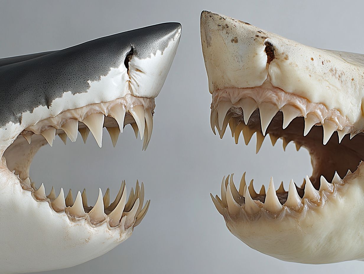 What is the difference between mako shark teeth and great white teeth?