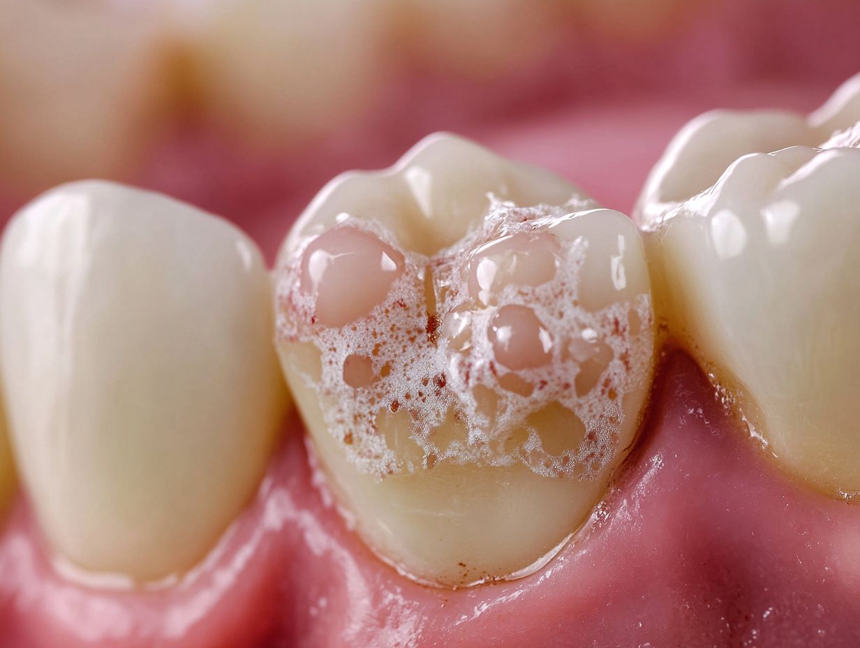 What is white buildup on teeth, and how does it relate to dental plaque?