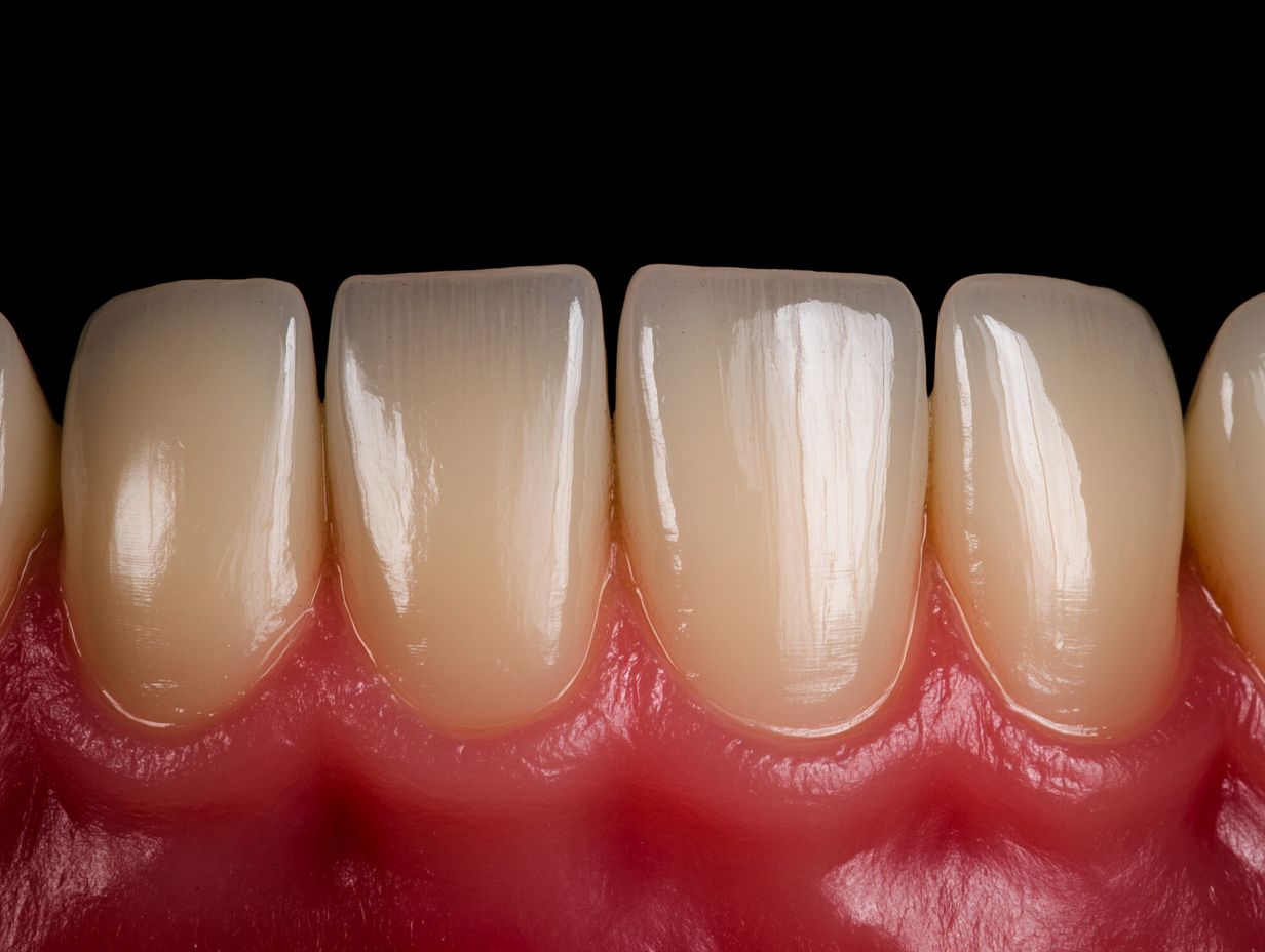 What causes white spots at the bottom of teeth?