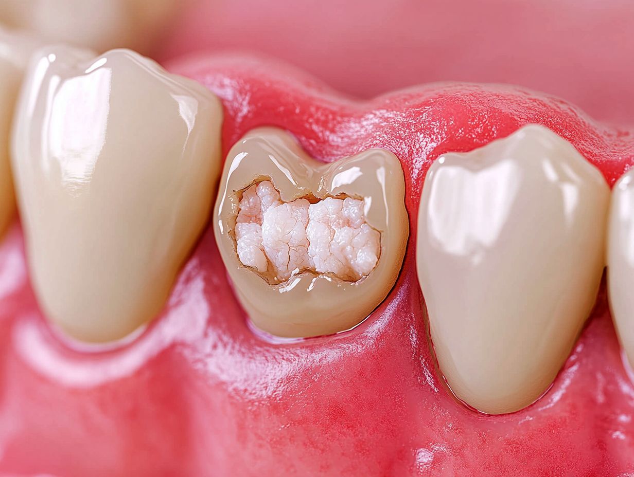 What causes decay white lines on teeth near gums?