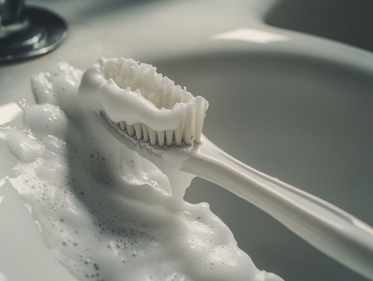 How can I prevent white stuff from appearing after brushing my teeth?